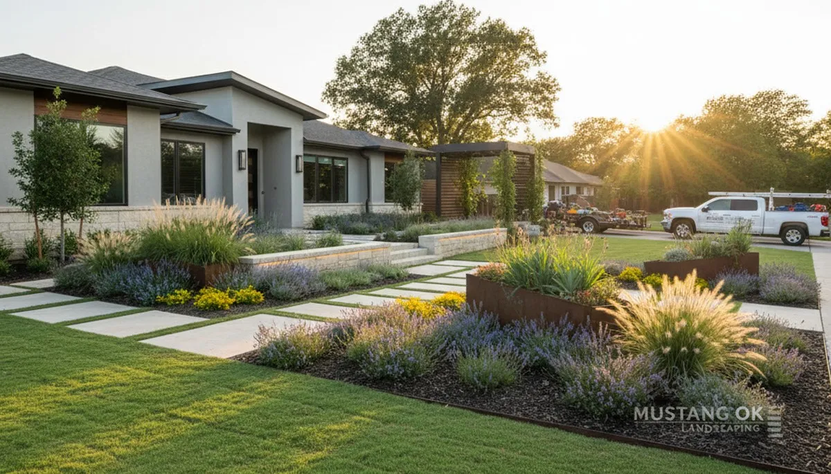 Landscaping crew provides lawn care services in Oklahoma City, OK